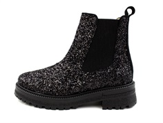 Angulus black glitter bootie with elastic